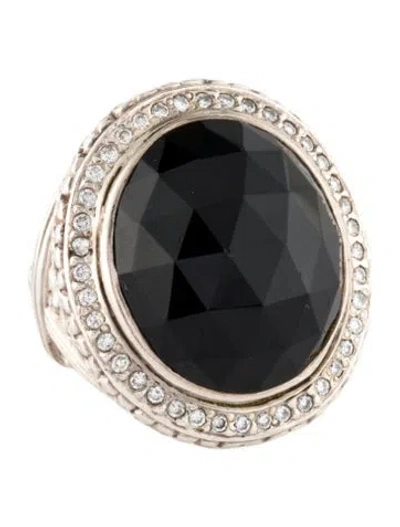 Pre-owned Stephen Dweck Onyx & Diamond Cocktail Ring In Multi