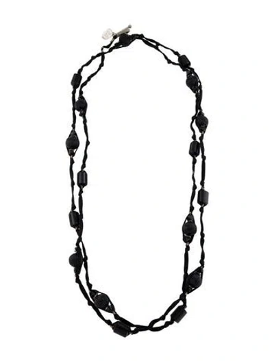 Pre-owned Stephen Dweck Onyx, Tourmaline & Resin Long Beaded Necklace, 72.5" In Multi