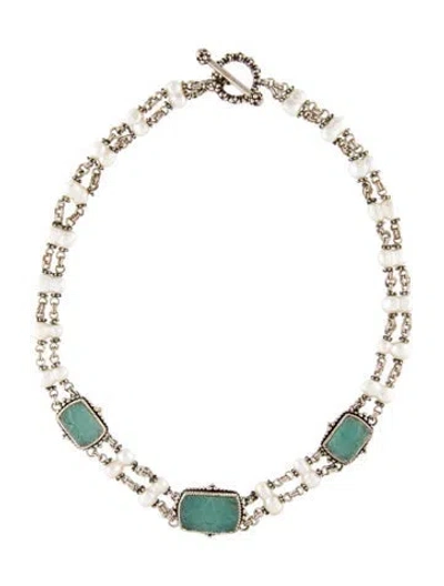 Pre-owned Stephen Dweck Pearl Collar Necklace, 18" In Multi