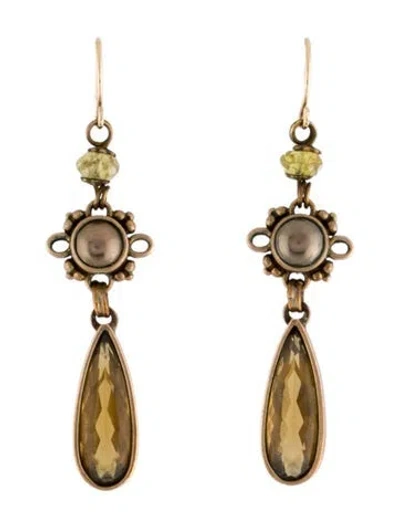 Pre-owned Stephen Dweck Pearl Drop Earrings In Multi