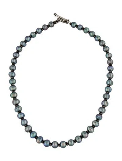 Pre-owned Stephen Dweck Pearl Strand Collar Necklace, 16" In Multi