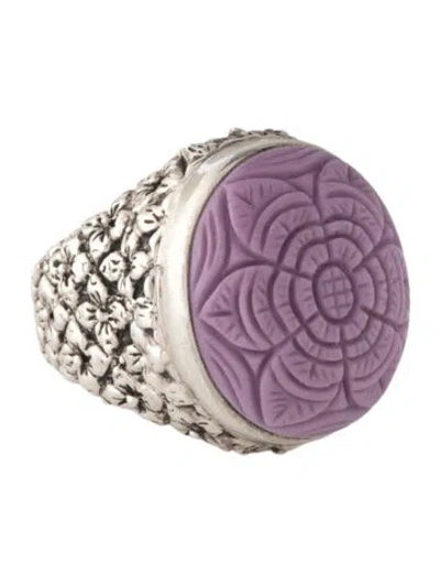 Pre-owned Stephen Dweck Phosphosiderite Garden Of Stephen Dome Ring In Multicolor