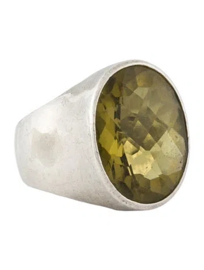 Pre-owned Stephen Dweck Quartz Bezel Cocktail Ring In Multi