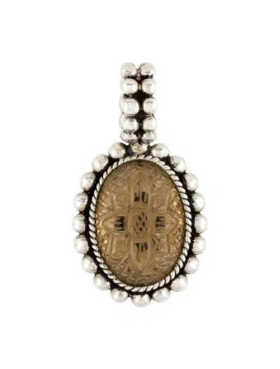 Pre-owned Stephen Dweck Quartz Carved Pendant In Multi