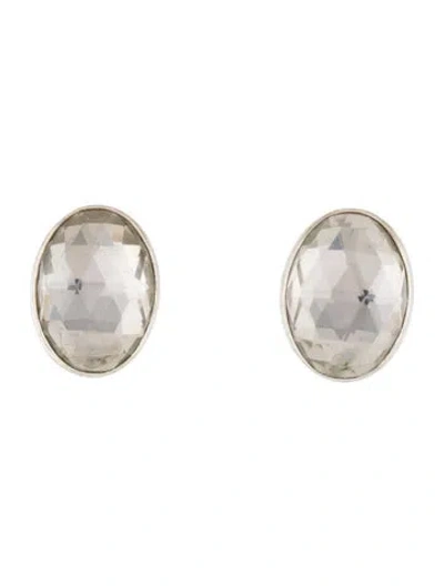 Pre-owned Stephen Dweck Quartz Clip-on Earrings In Transparent