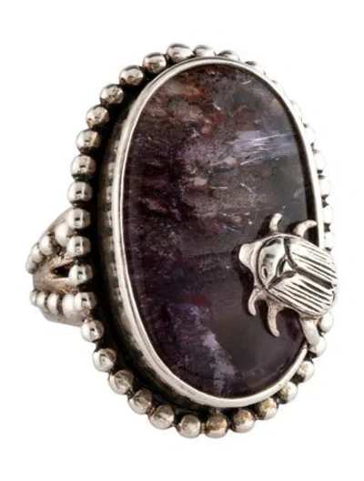 Pre-owned Stephen Dweck Quartz Scarab Cocktail Ring In Multicolor