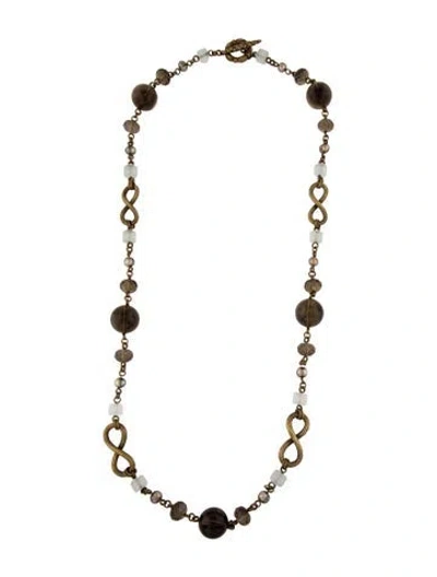Pre-owned Stephen Dweck Resin & Pearl Bead Necklace, 35.5" In Multicolor