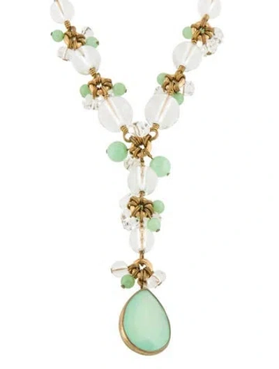 Pre-owned Stephen Dweck Resin Beaded Pendant Necklace, 18" In Multi