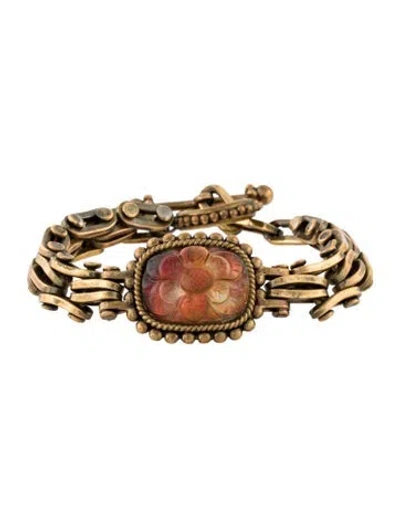 Pre-owned Stephen Dweck Resin Link Bracelet, 8" In Multi