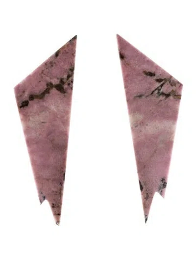 Pre-owned Stephen Dweck Rhodonite Clip On Earrings In Multicolor
