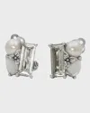 Stephen Dweck Rock Crystal And Mother-of-pearl Triplet Earrings In Noclr