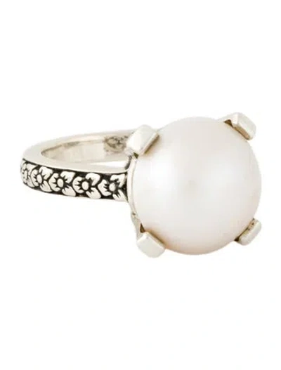 Pre-owned Stephen Dweck Silver Mabe Pearl Ring In Multi