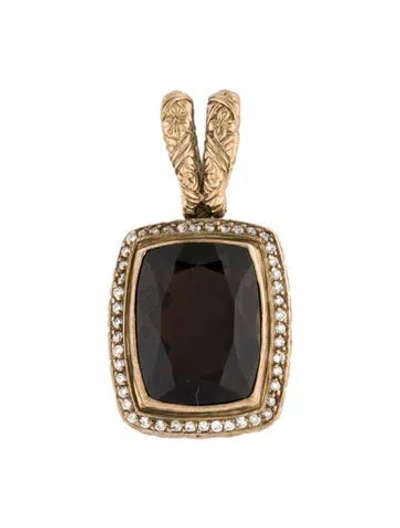 Pre-owned Stephen Dweck Smoky Quartz & Diamond Pendant In Multi