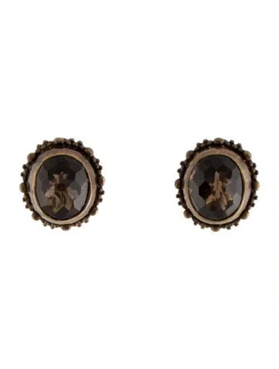 Pre-owned Stephen Dweck Smoky Quartz Clip-on Earrings In Multi
