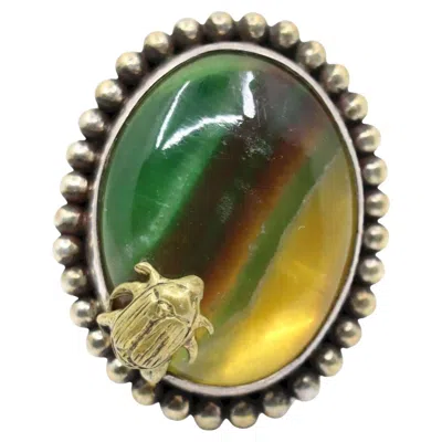Pre-owned Stephen Dweck Sterling Gemstone Adam Beetle Ring In Multi