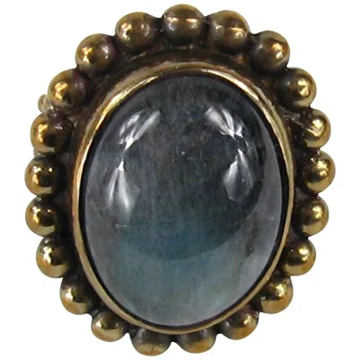 Pre-owned Stephen Dweck Sterling Silver Bronze Ring 1990s In Black