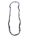 STEPHEN DWECK STERLING SILVER TERRAQUATIC MULTI GEMSTONE LONG STATEMENT NECKLACE, 36