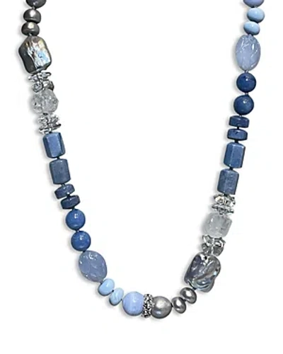 Stephen Dweck Sterling Silver Terraquatic Multi Gemstone Statement Necklace, 18 In Blue