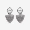 STEPHEN DWECK STERLING SILVERPEARL HAND CARVED NATURAL QUARTZ AND MOTHER OF PEARL CLIP EARRINGS SDE-32012