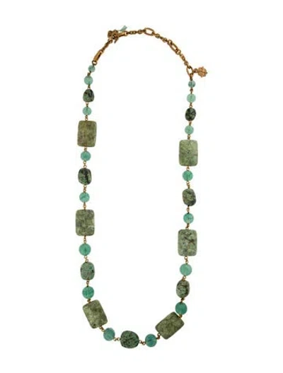 Pre-owned Stephen Dweck Stone Beaded Strand Necklace, 39" In Multi