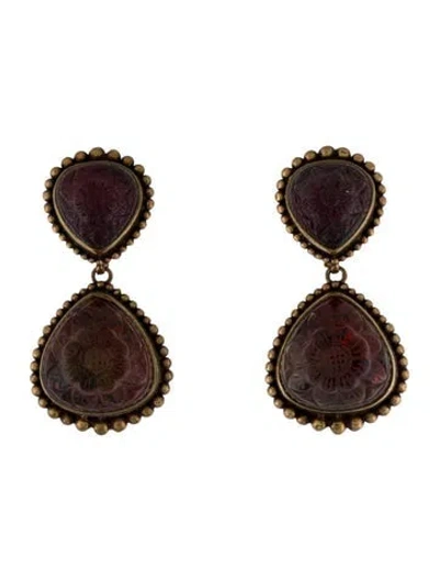 Pre-owned Stephen Dweck Stone Clip-on Drop Earrings In Multi
