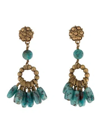 Pre-owned Stephen Dweck Stone Drop Earrings In Blue