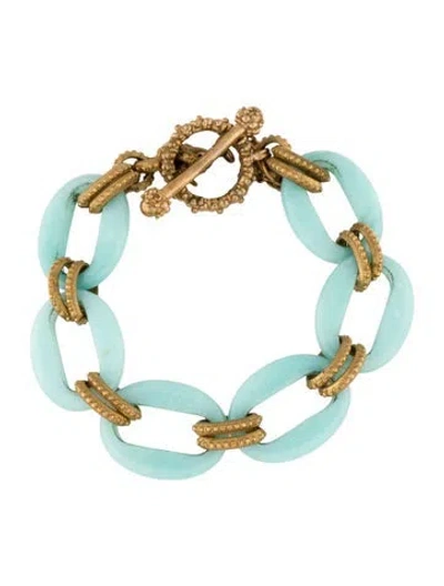 Pre-owned Stephen Dweck Stone Link Bracelet, 8" In Multi