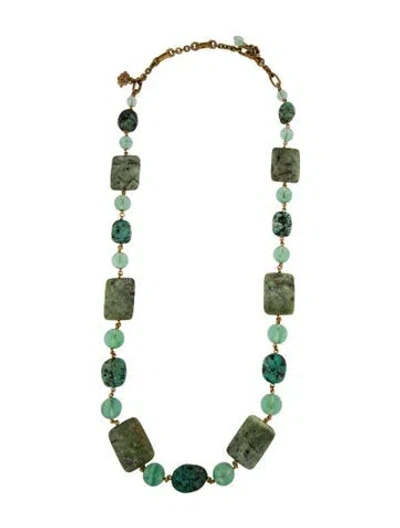 Pre-owned Stephen Dweck Stone Long Station Necklace, 37" In Multicolor