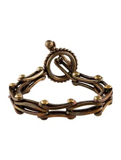 Pre-owned Stephen Dweck Toggle Link Bracelet, 6" In Multi