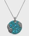 Stephen Dweck Turquoise Pave Pendant Necklace In Noclr