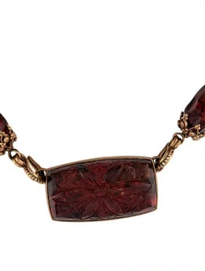 Pre-owned Stephen Dweck Vintage Amber & Stone Collar Necklace, 19" In Multicolor
