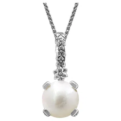 Pre-owned Stephen Dweck White Pearl Pendant In Sterling Silver