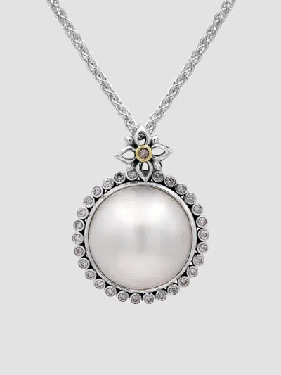 Stephen Dweck Women's Sterling Silver, 18k Yellow Gold, Cultured Freshwater Pearl & 0.30 Tcw Diamond Pendant Neckl In Metallic