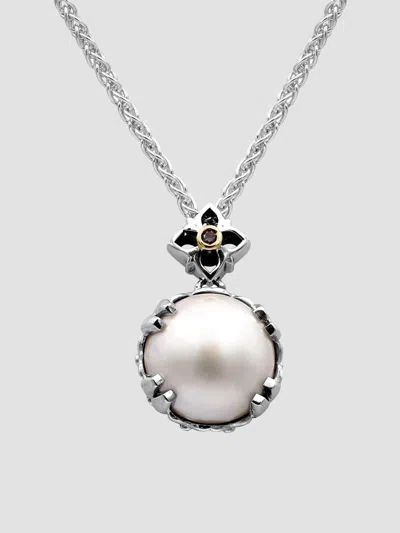 Stephen Dweck Women's Sterling Silver, 18k Yellow Gold, Cultured Mabé Pearl & 0.014 Tcw Diamond Pendant Necklace In Metallic