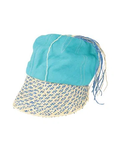 Stephen Jones Millinery Woman Hat Turquoise Size 7 ⅛ Textile Fibers In Blue