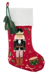 Stephen Joseph Embroidered Holiday Stocking In Red