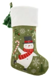 Stephen Joseph Embroidered Holiday Stocking In Green