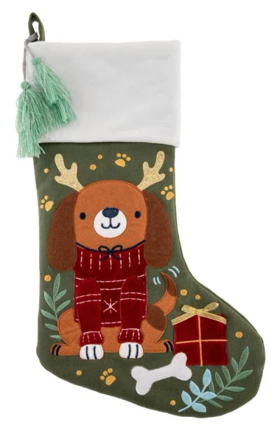 Stephen Joseph Embroidered Holiday Stocking In Multi