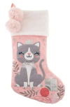 Stephen Joseph Embroidered Holiday Stocking In Pink