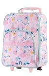 Stephen Joseph Kids' Print Rolling Luggage In Pink