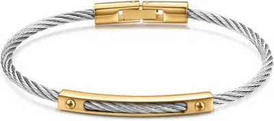 Stephen Oliver 18k Gold & Silver Two Tone Classic Bangle In Metallic