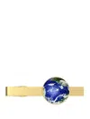 Stephen Oliver 18k Gold Blue Map Tie Bar In Blue