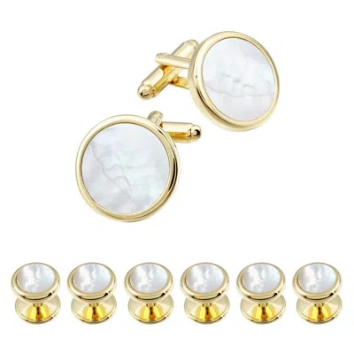 Stephen Oliver 18k Gold Cufflink Set In Silver