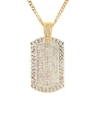 Stephen Oliver 18k Gold Cz Tag Necklace