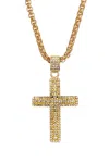 Stephen Oliver 18k Gold Embellished Cz Cross Necklace In Gold