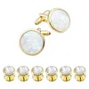 Stephen Oliver 18k Gold Mother Of Pearl Cufflink Set In Gold