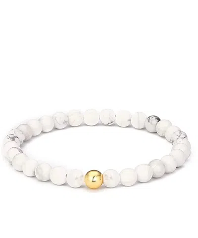 Stephen Oliver 18k Polished Gold & White Gemstone Bracelet In Silver