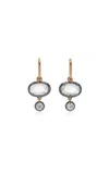 Stephen Russell 18k Yellow Gold Diamond Earrings In Black