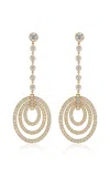 Stephen Russell 18k Yellow Gold Diamond Triple Hoop Earrings