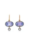 Stephen Russell 18k Yellow Gold Tanzanite Earrings In Purple